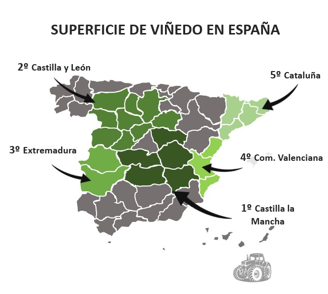 Superficie de viñedo en España